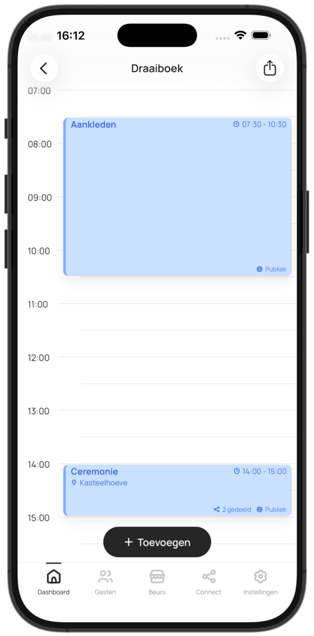Dagplanning trouwdag